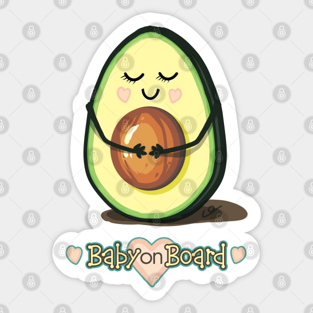 Baby on Board Avocado Mama Sticker by ElephantShoe